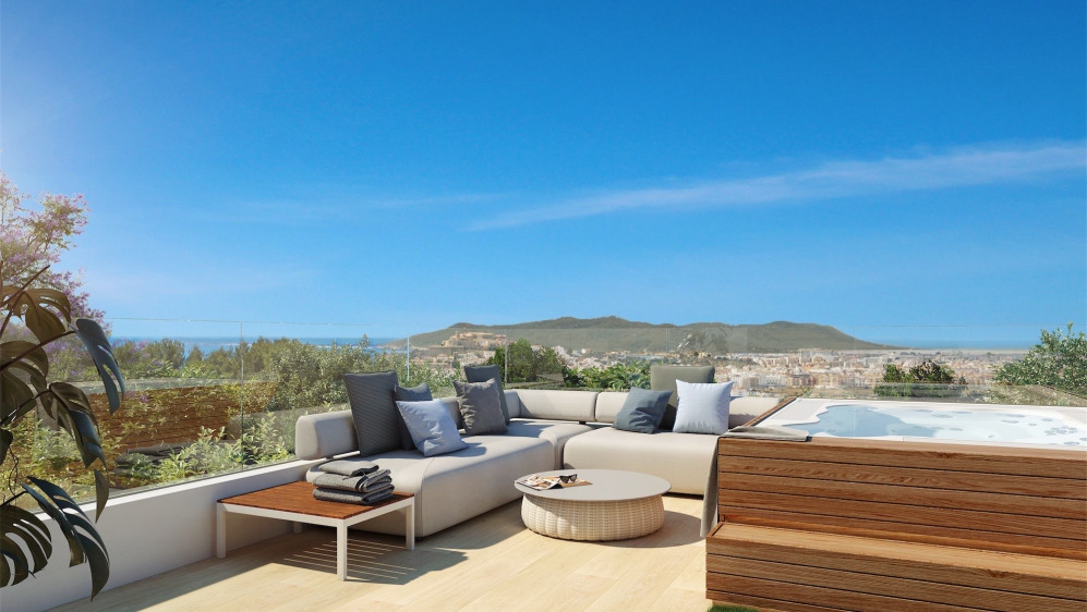 Back on the market: Luxurious high end villa with amazing views close to Ibiza town and the sea