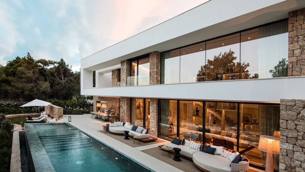 Luxury Ibiza villas within private and guarded estate overlooking the Roca Llisa Golf course
