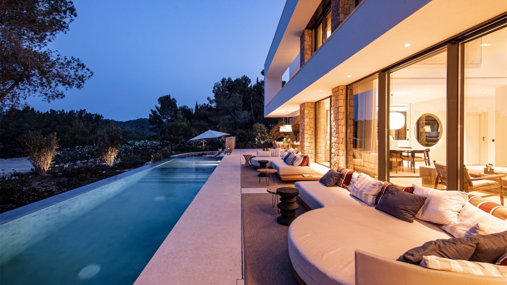 Luxury Ibiza villas within private and guarded estate overlooking the Roca Llisa Golf course