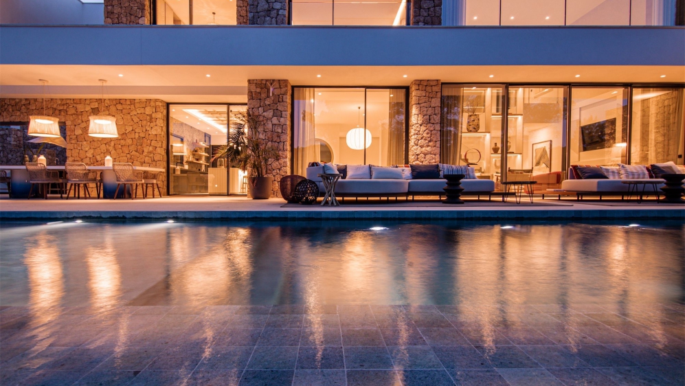 Luxury Ibiza villas within private and guarded estate overlooking the Roca Llisa Golf course