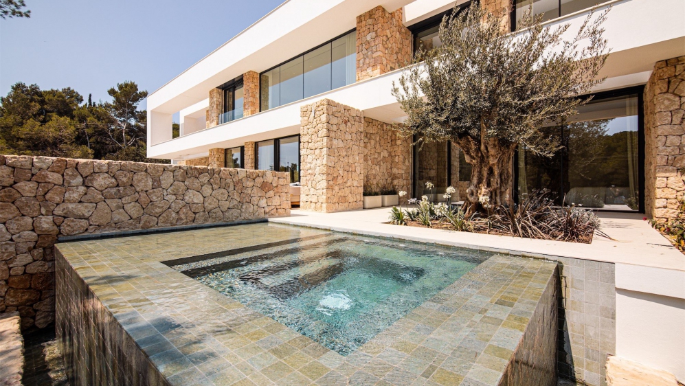 Luxury Ibiza villas within private and guarded estate overlooking the Roca Llisa Golf course