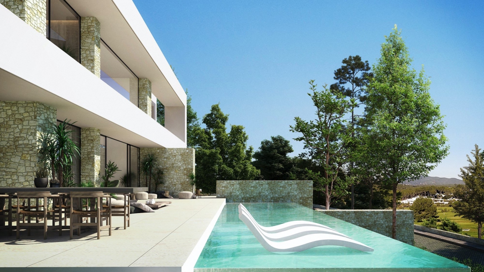 Luxury Ibiza villas within private and guarded estate overlooking the Roca Llisa Golf course