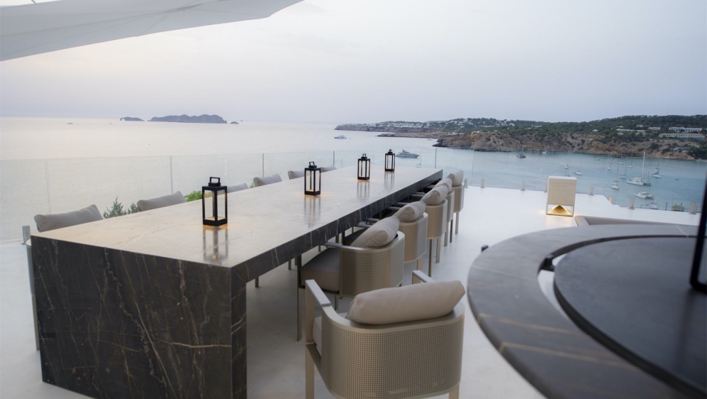 Spectacular sea front designer villa with amazing views over the bay of Cala Tarida