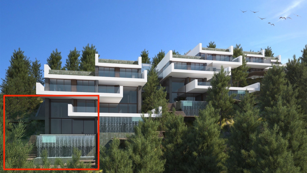 High-tech design new build apartment with private pool within walking distance of Cala Vadella beach