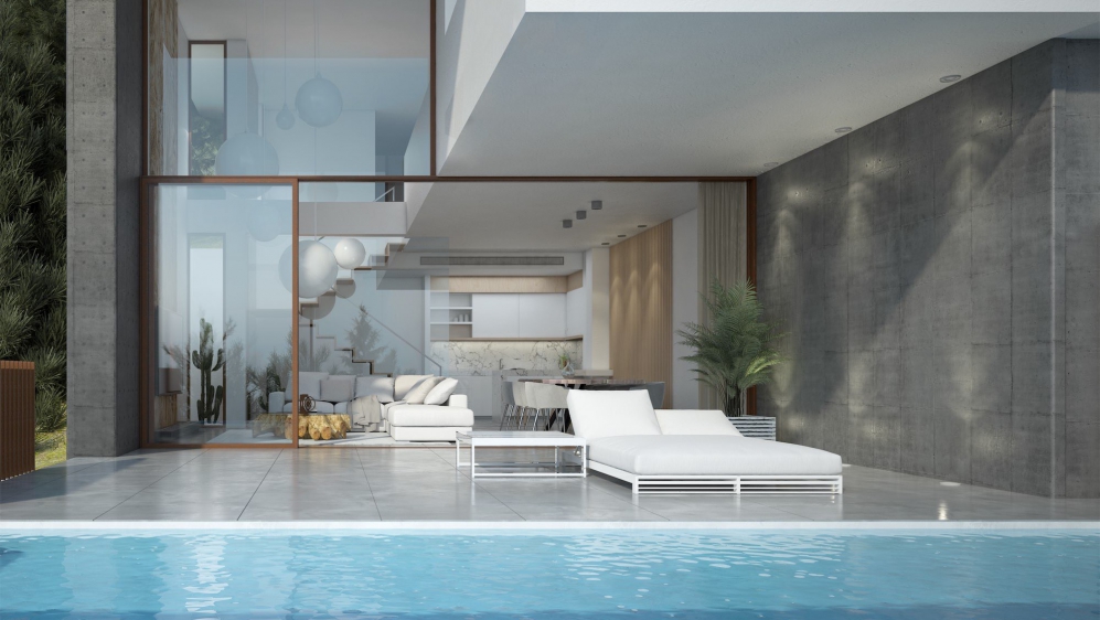 High-tech design new build apartment with private pool within walking distance of Cala Vadella beach