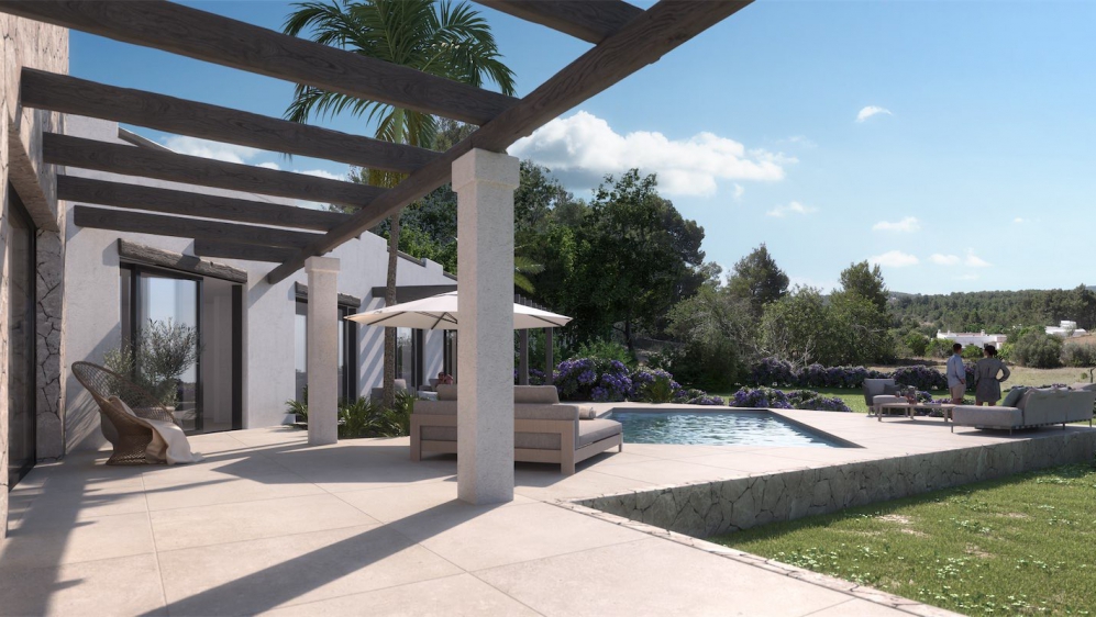Stunning Ibiza Style Villa Under Construction on a Large Plot near Santa Gertrudis