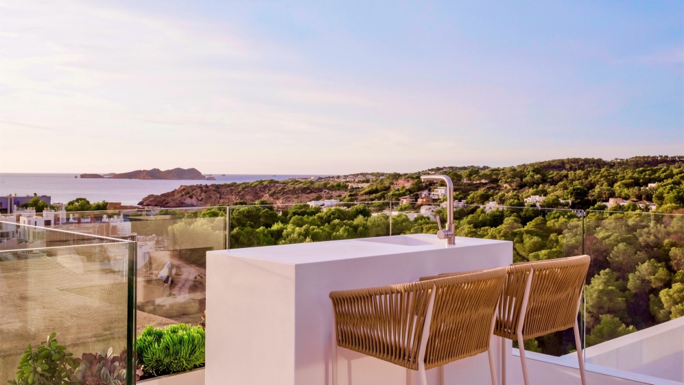 Stunning new build Ibiza villas with beautiful sea views at walking distance from the beach in Cala Tarida