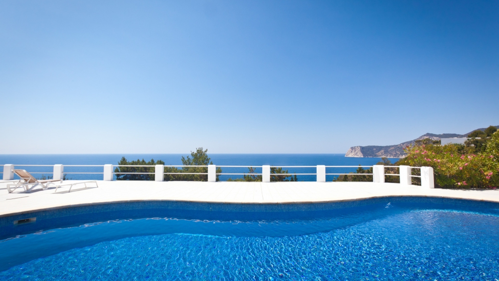 Stunning Ibiza villa with spectulair frontline sea views and touristic license near Es Cubells