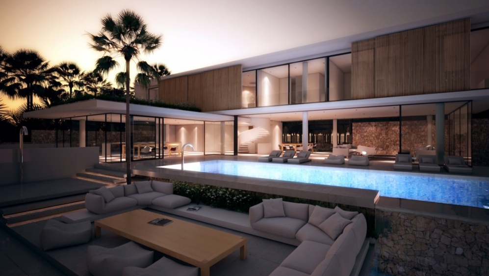 Luxury designer villas with sea view on top location Ibiza town