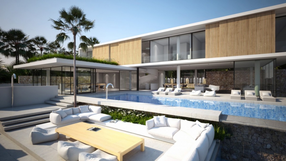 Luxury designer villas with sea view on top location Ibiza town