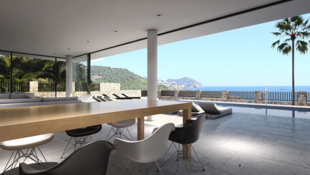 Luxury designer villas with sea view on top location Ibiza town