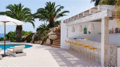 Amazing contemporary Ibiza style villa in Es Cubells with breathtaking views of the sea and Formentera