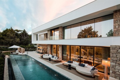 Luxury Ibiza villas within private and guarded estate overlooking the Roca Llisa Golf course