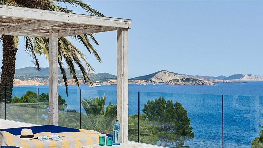Amazing contemporary Ibiza style villa in Es Cubells with breathtaking views of the sea and Formentera