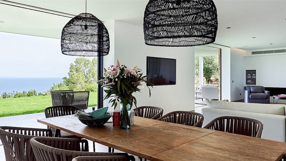 Amazing contemporary Ibiza style villa in Es Cubells with breathtaking views of the sea and Formentera