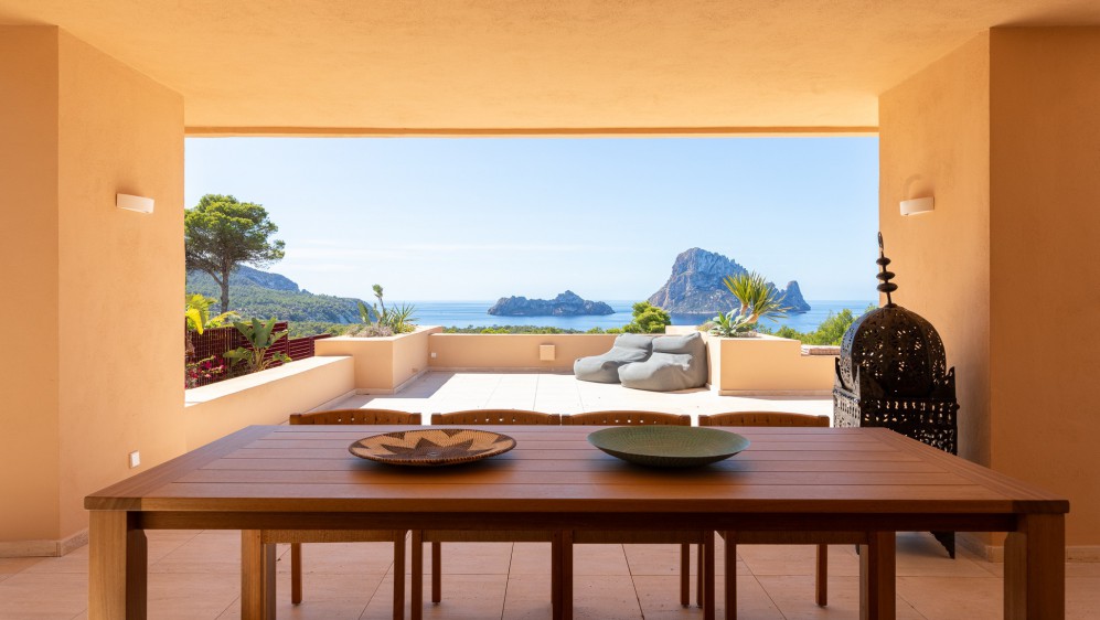 Luxury apartment with expansive terrace and breathtaking Es Vedrà views