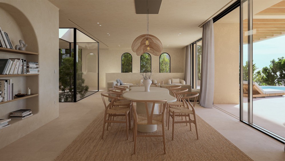Stunning high-tech Ibiza-style villas with sea views very close to the marina and town center.