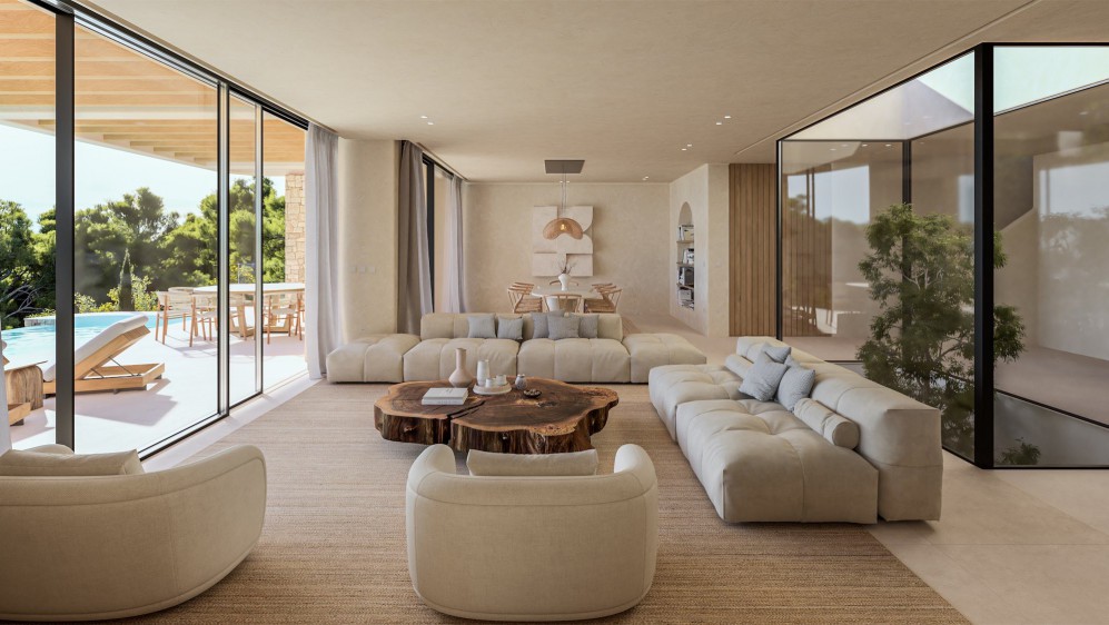 Stunning high-tech Ibiza-style villas with sea views very close to the marina and town center.